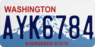 WA license plate AYK6784