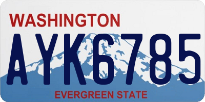 WA license plate AYK6785