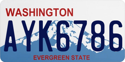 WA license plate AYK6786