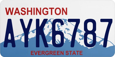 WA license plate AYK6787