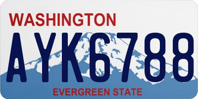 WA license plate AYK6788