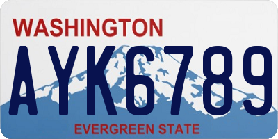 WA license plate AYK6789