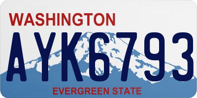 WA license plate AYK6793