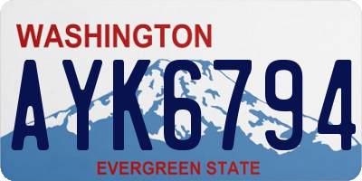 WA license plate AYK6794
