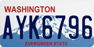 WA license plate AYK6796