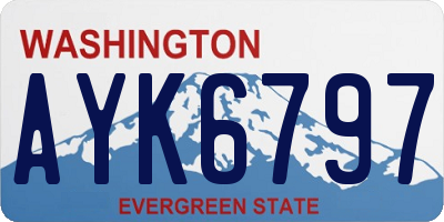 WA license plate AYK6797