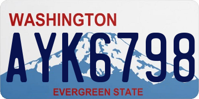 WA license plate AYK6798