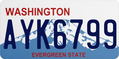 WA license plate AYK6799