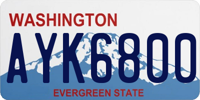 WA license plate AYK6800