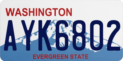 WA license plate AYK6802
