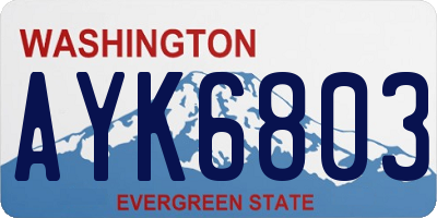 WA license plate AYK6803