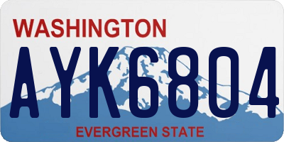 WA license plate AYK6804