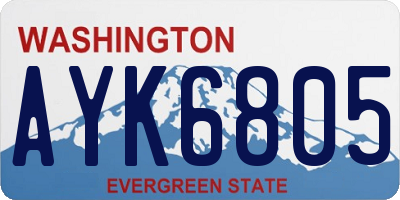 WA license plate AYK6805