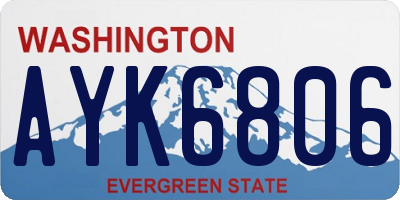WA license plate AYK6806
