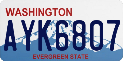 WA license plate AYK6807