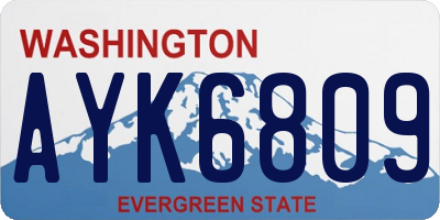 WA license plate AYK6809
