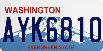 WA license plate AYK6810