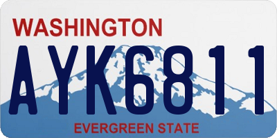 WA license plate AYK6811