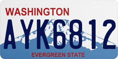 WA license plate AYK6812