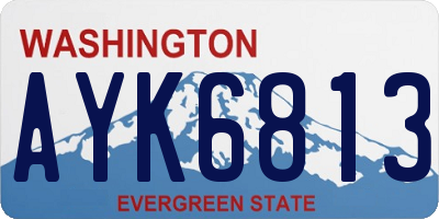WA license plate AYK6813
