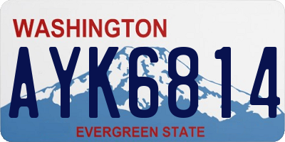 WA license plate AYK6814