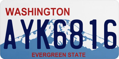 WA license plate AYK6816