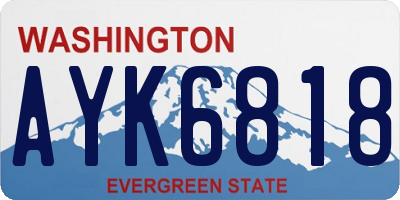WA license plate AYK6818