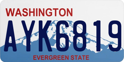 WA license plate AYK6819