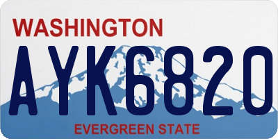 WA license plate AYK6820