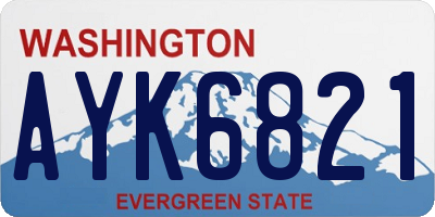 WA license plate AYK6821