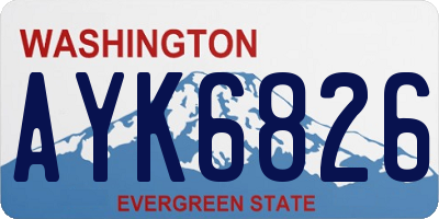 WA license plate AYK6826