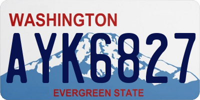 WA license plate AYK6827