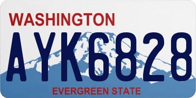 WA license plate AYK6828