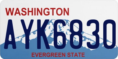 WA license plate AYK6830