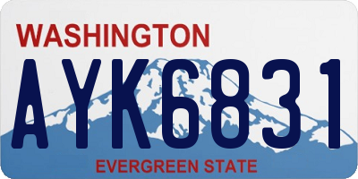 WA license plate AYK6831