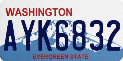 WA license plate AYK6832