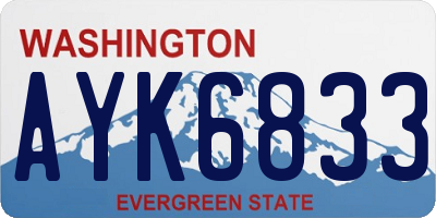 WA license plate AYK6833