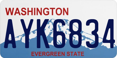 WA license plate AYK6834