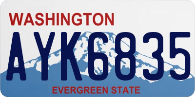 WA license plate AYK6835