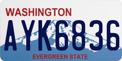 WA license plate AYK6836