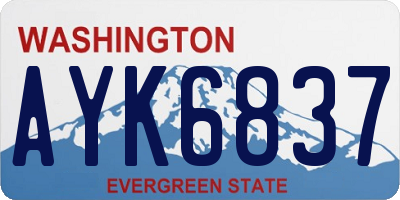 WA license plate AYK6837