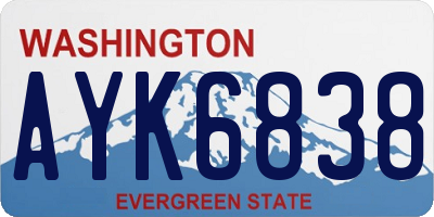WA license plate AYK6838
