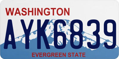 WA license plate AYK6839