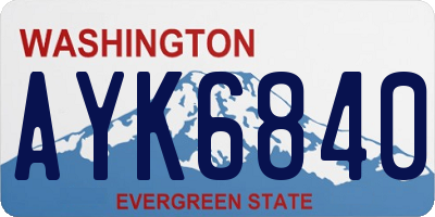 WA license plate AYK6840