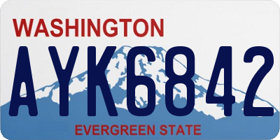 WA license plate AYK6842