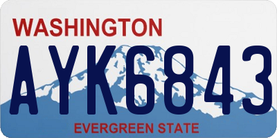 WA license plate AYK6843