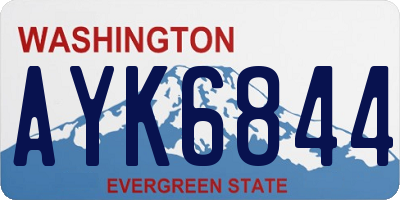 WA license plate AYK6844