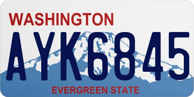 WA license plate AYK6845