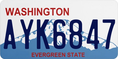 WA license plate AYK6847