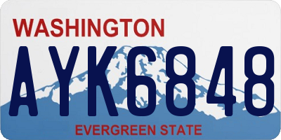 WA license plate AYK6848